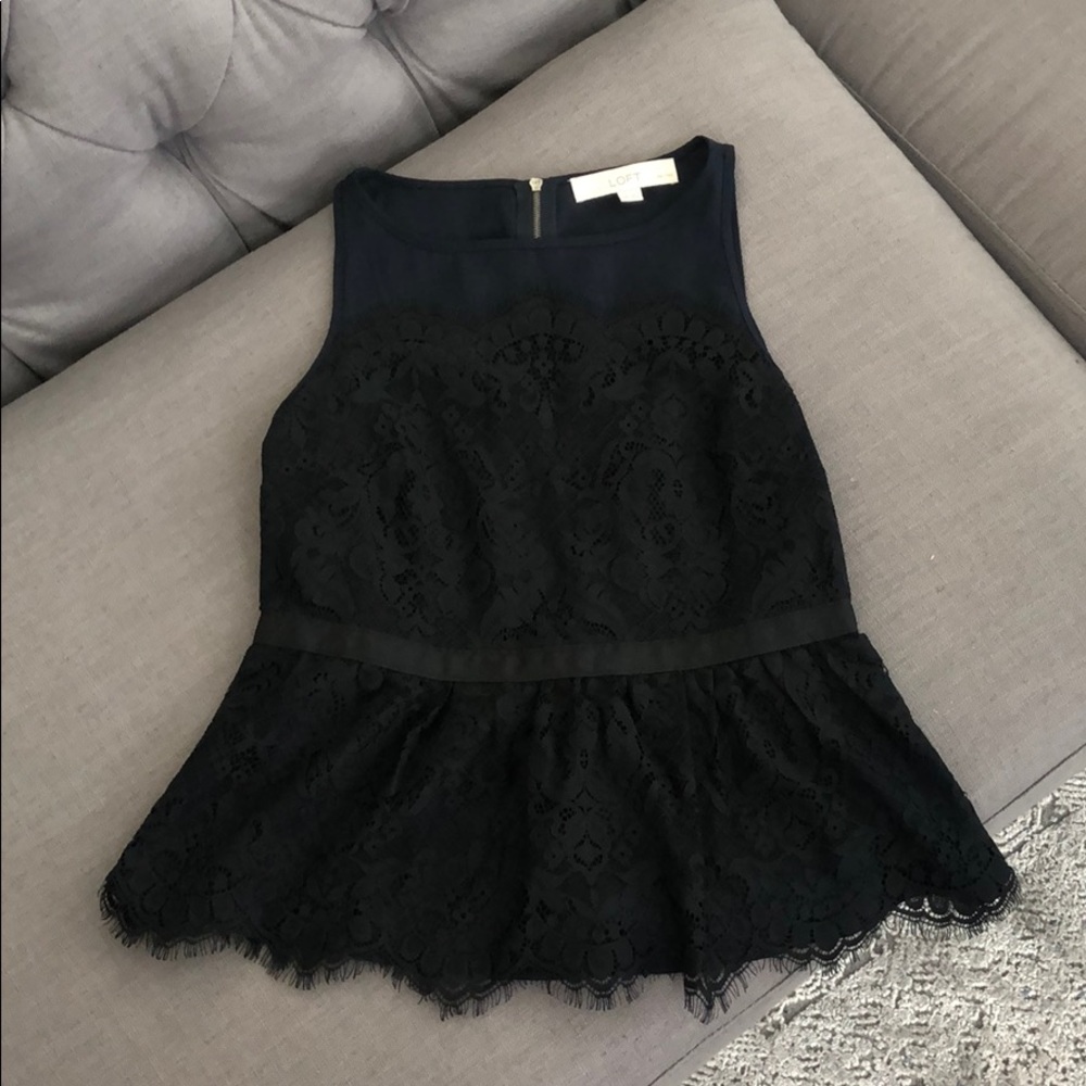 LOFT Lace peplum top